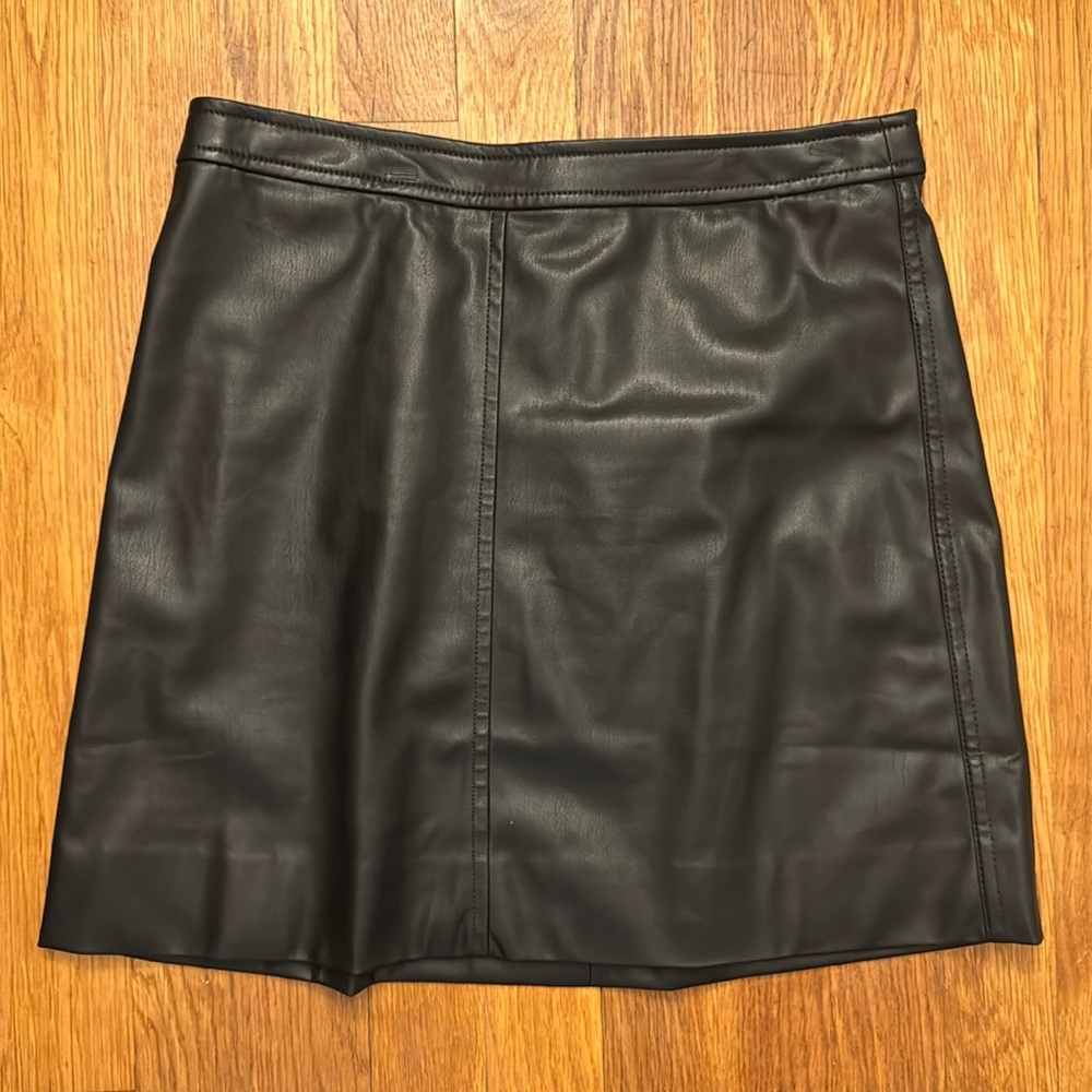 NWOT J.Crew Faux Leather Mini Skirt